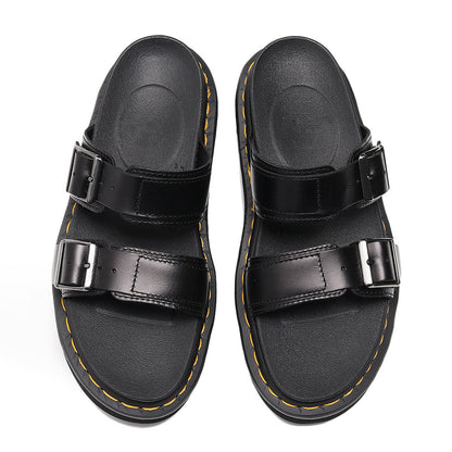 Leather Fish Mouth Fashion Sandals And Slippers
